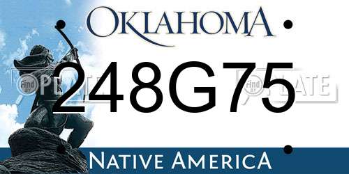248G75 Oklahoma License Plate