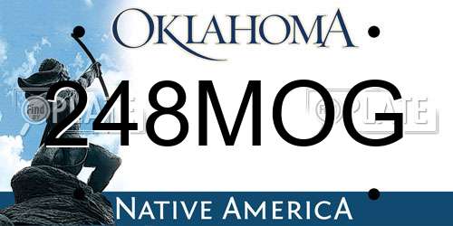 248MOG Oklahoma License Plate