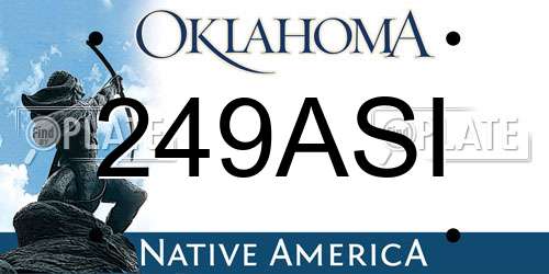 249ASI Oklahoma License Plate
