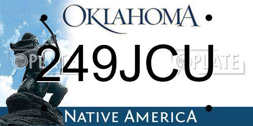 249JCU Oklahoma License Plate