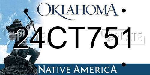 24CT751 Oklahoma License Plate