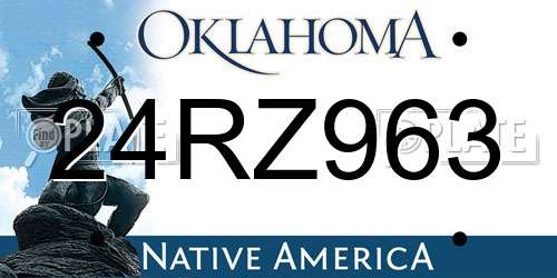 24RZ963 Oklahoma License Plate