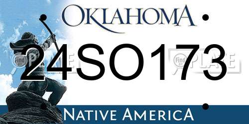 24SO173 Oklahoma License Plate