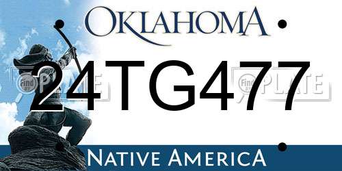 24TG477 Oklahoma License Plate