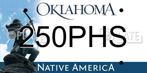 250PHS Oklahoma License Plate