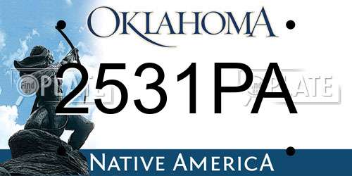 2531PA Oklahoma License Plate