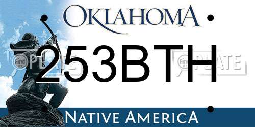 253BTH Oklahoma License Plate