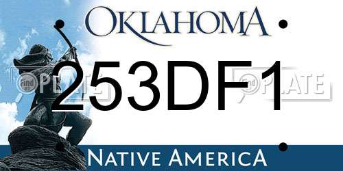 253DF1 Oklahoma License Plate