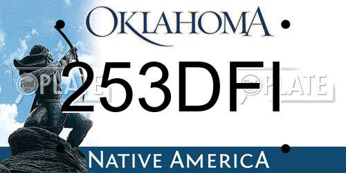 253DFI Oklahoma License Plate