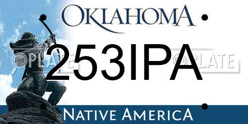 253IPA Oklahoma License Plate