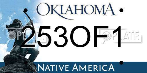 253OF1 Oklahoma License Plate