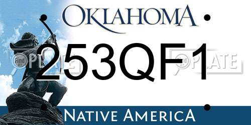 253QF1 Oklahoma License Plate