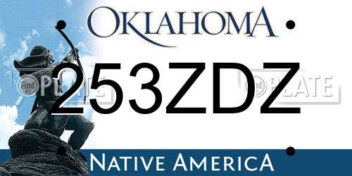 253ZDZ Oklahoma License Plate