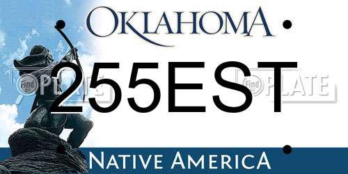 255EST Oklahoma License Plate