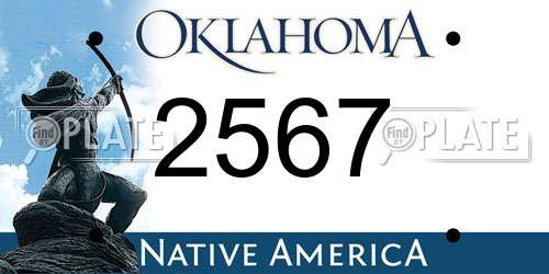 2567 Oklahoma License Plate