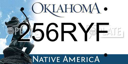 256RYF Oklahoma License Plate