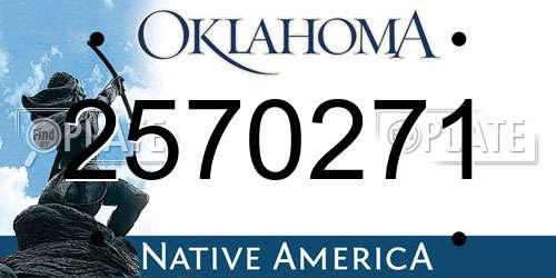 2570271 Oklahoma License Plate