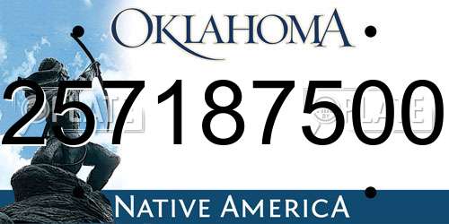 257187500 Oklahoma License Plate