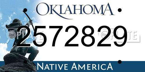 2572829 Oklahoma License Plate