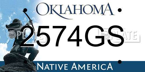 2574GS Oklahoma License Plate