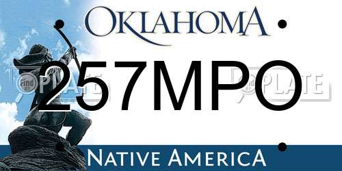 257MPO Oklahoma License Plate