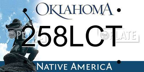 258LCT Oklahoma License Plate