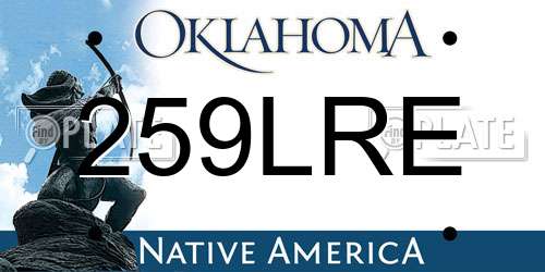 259LRE Oklahoma License Plate