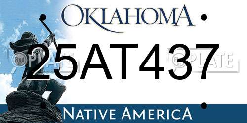25AT437 Oklahoma License Plate