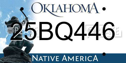 25BQ446 Oklahoma License Plate