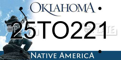 25TO221 Oklahoma License Plate