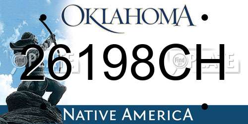 26198CH Oklahoma License Plate