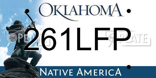 261LFP Oklahoma License Plate