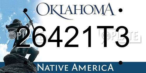 26421T3 Oklahoma License Plate
