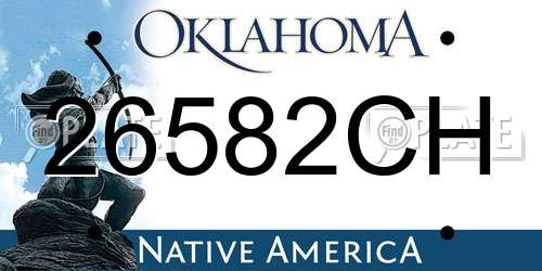 26582CH Oklahoma License Plate