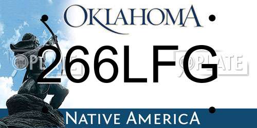 266LFG Oklahoma License Plate