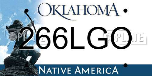 266LGO Oklahoma License Plate