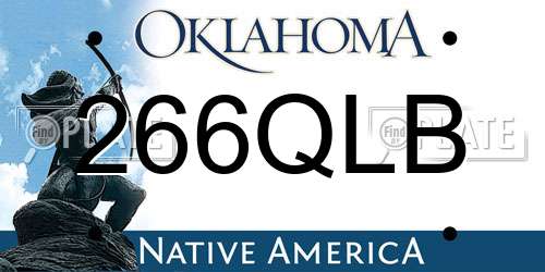 266QLB Oklahoma License Plate