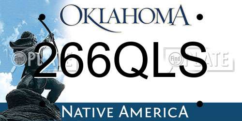 266QLS Oklahoma License Plate