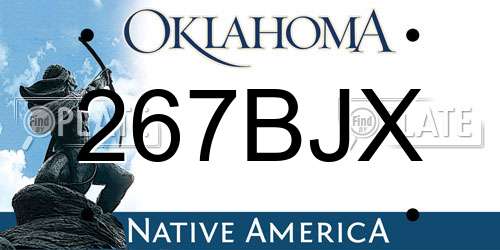 267BJX Oklahoma License Plate