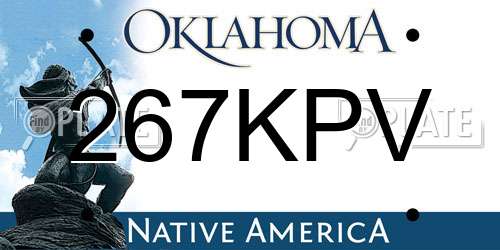 267KPV Oklahoma License Plate