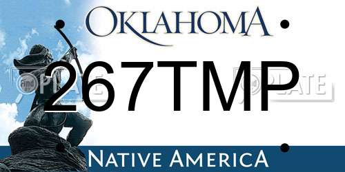 267TMP Oklahoma License Plate