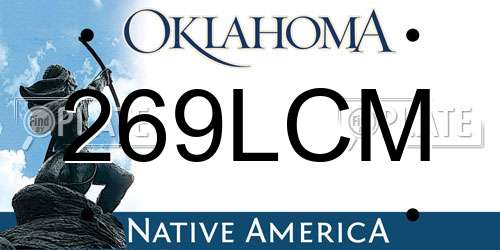 269LCM Oklahoma License Plate