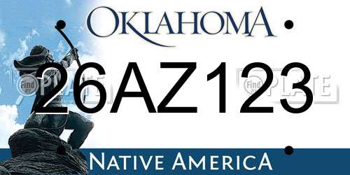 26AZ123 Oklahoma License Plate