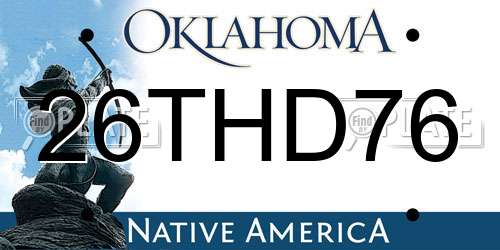 26THD76 Oklahoma License Plate