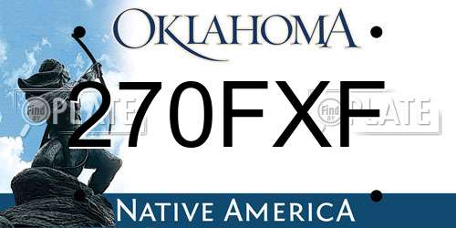 270FXF Oklahoma License Plate