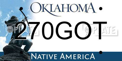 270GOT Oklahoma License Plate