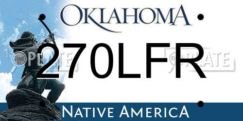 270LFR Oklahoma License Plate