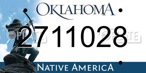 2711028 Oklahoma License Plate