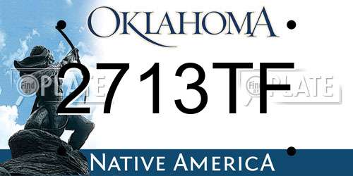 2713TF Oklahoma License Plate