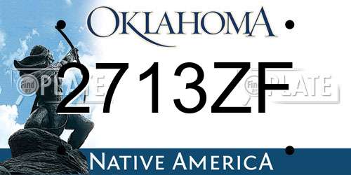2713ZF Oklahoma License Plate
